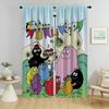 Les Barbapapas Home Interior Curtains for Living Room Curtain Shades Halloween Decoration Tulle for Bedroom Curtains 2 Pieces