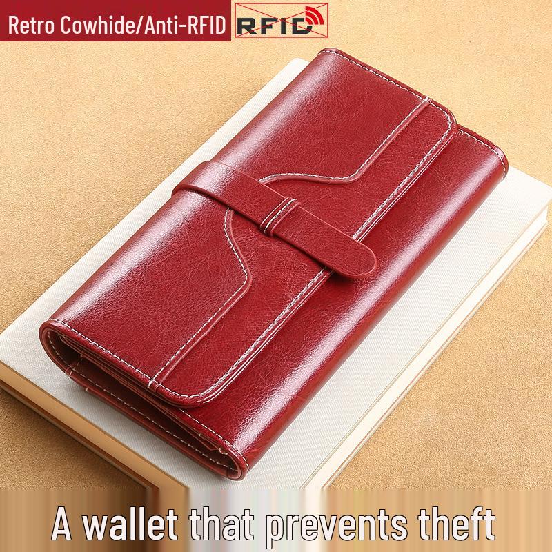 Women's Large Capacity Soft Leather Wallet with Multi-Card Holder