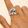 Mysterious Skeleton Mask Statement Ring Vintage Gothic Jewelry With Customizable Fit For Costume Enthusiasts