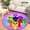 Sprunki Round Area Rug Carpet Rug For Living Room Bedroom Sofa Playroom Decor Nonslip Floor Mat