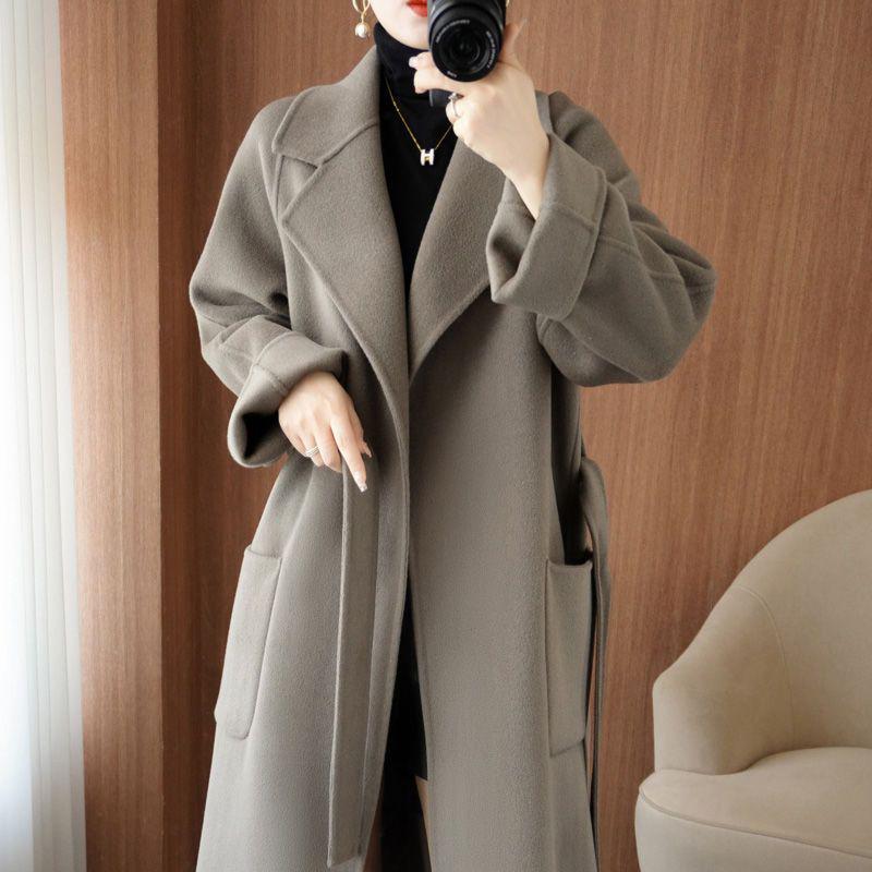 2023 Women's Mid-Length Oversized Double-Faced Cashmere Wool Coat