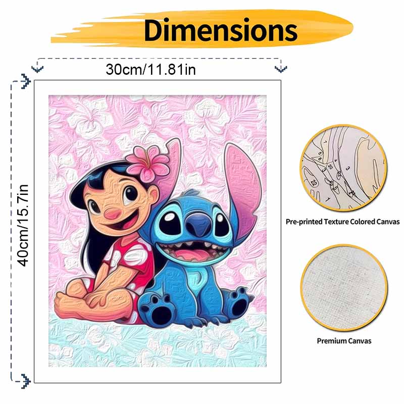 Disney Lilo and Stitch Digital Oil Painting Diy Coloring Handpainted Filling Home Decoration Gift Canvas Wall Art for Living Room Decor