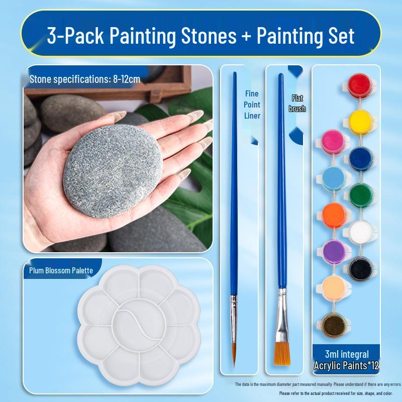 Hand-Painted Pebble Set for Kids - DIY Art & Craft Kit