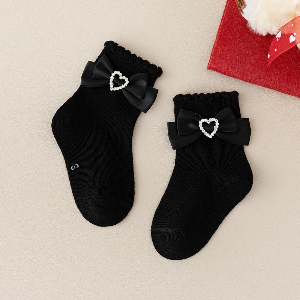 Baby Girl Spring Autumn Cotton Lace Bow Socks Lovely Heart Style Girls Bow Ankle Socks