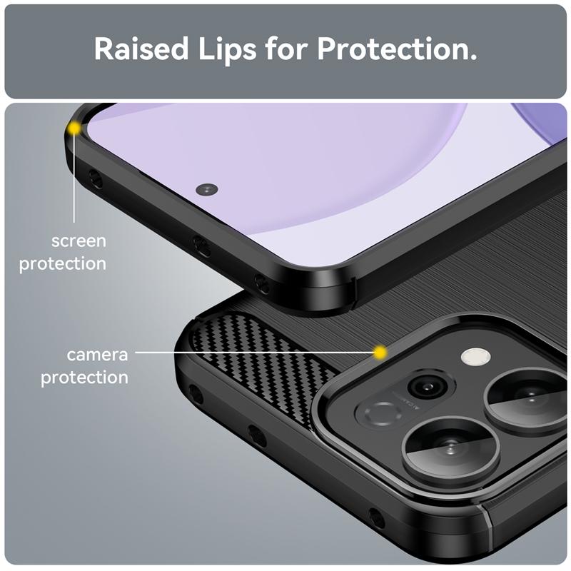 Soft TPU Funda For Oppo Reno14 F Case Shockprook Silicone Carbon Fiber Back Cover For Oppo Reno14 F Case For Oppo Reno 14F Case