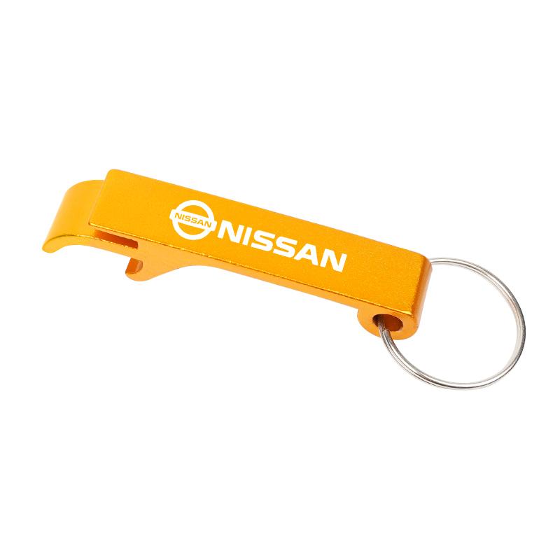 CBKSJY1 2-in-1 Car Keychain Portable Beer Bottle Opener Party Gift For Nissan Sylphy N7 Qashqai J11 Teana Note Navara Juke Tiida X-trail