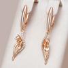 Shiny Natural Zircon Long Drop Earrings For Women Rose Gold Color Vintage Animal Jewelry Daily Party Accessories