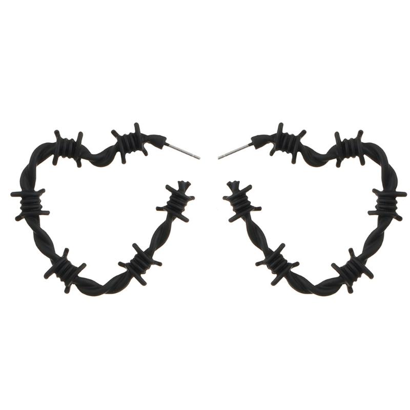 Minimalists Thorn Knot Heart Earrings Unique Korean Trendy Alloy Studs For Her
