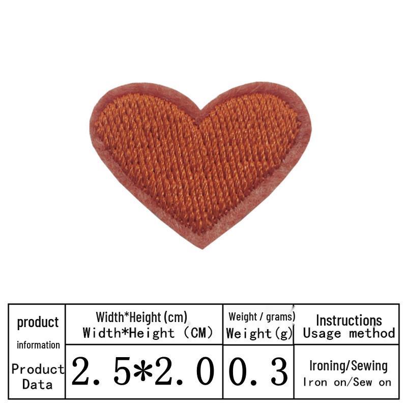Neuer Stil Herzförmiger Gestickter Canvas-Aufnäher für Kleidung, Schuhe, Hüte und Taschen