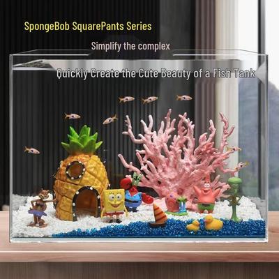 SpongeBob Aquarium Decor Set: Pineapple House & Hiding Spots for Fish Tank