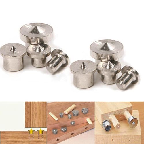 YFFSFDC Dowel Center, Pack of 16, Dowel Marking Punch for 6mm, 8mm, 10mm, and 12mm Dowels, Wood Point Marker, Dowel Marker for Woodworking, 4 of Each
