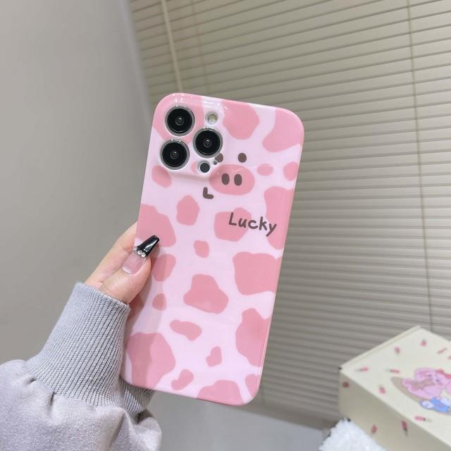 

Милый чехол с леопардовым розовым поросенком и рисунком Ins для Iphone 11 12 Promax 14 Plus 13 Pro Max, мягкий силиконовый милый чехол для телефона For iphone 14pro