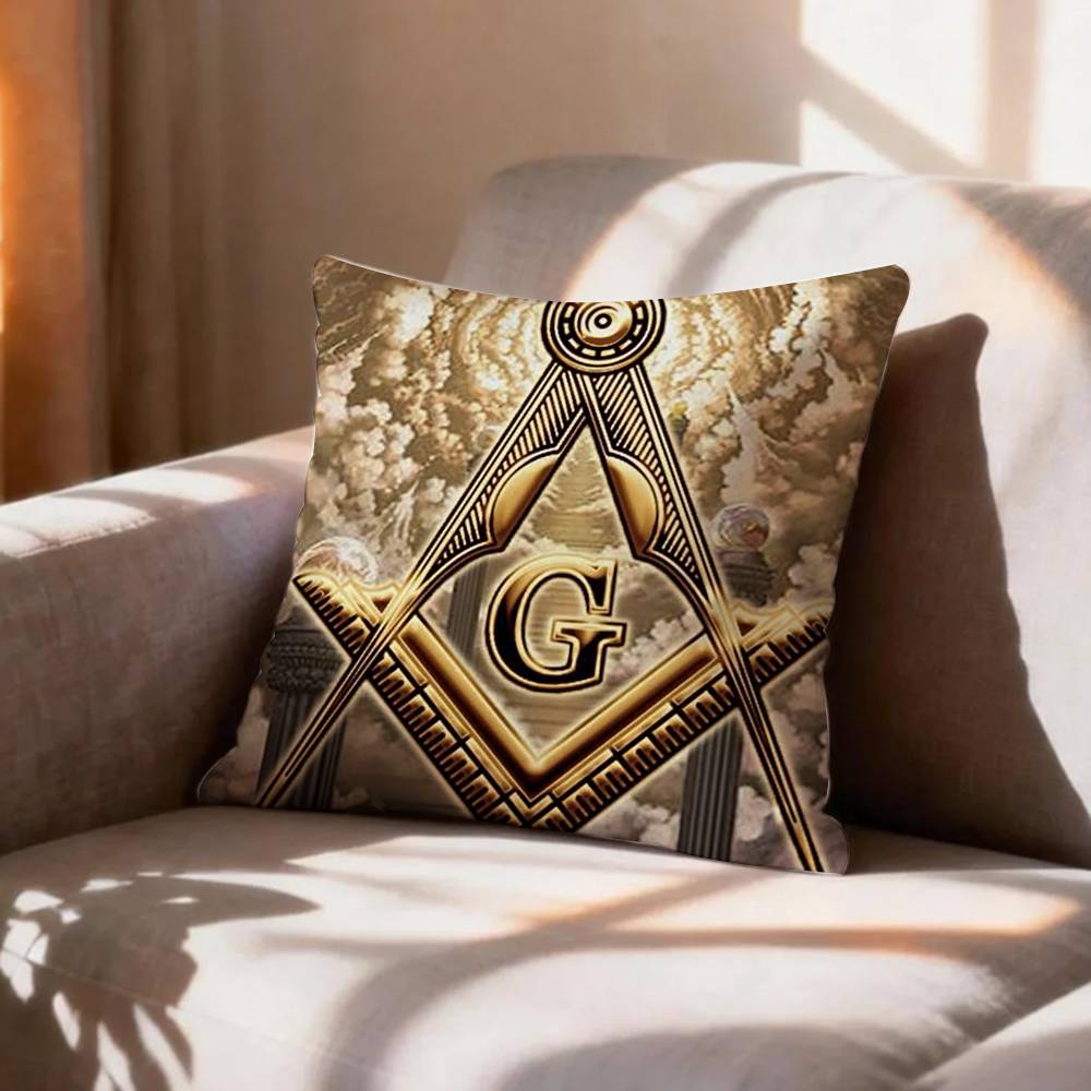 COOL FFreemasonry Symbol Pillow Case Pattern Printed Pillowcase For Living Room Sofa Cushion Cover