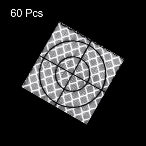 uxcell 60 Survey Reflector Sheets, 40x40mm, Self-Adhesive Reflective Tape for Survey Target Marks, White, for Overall Surveying