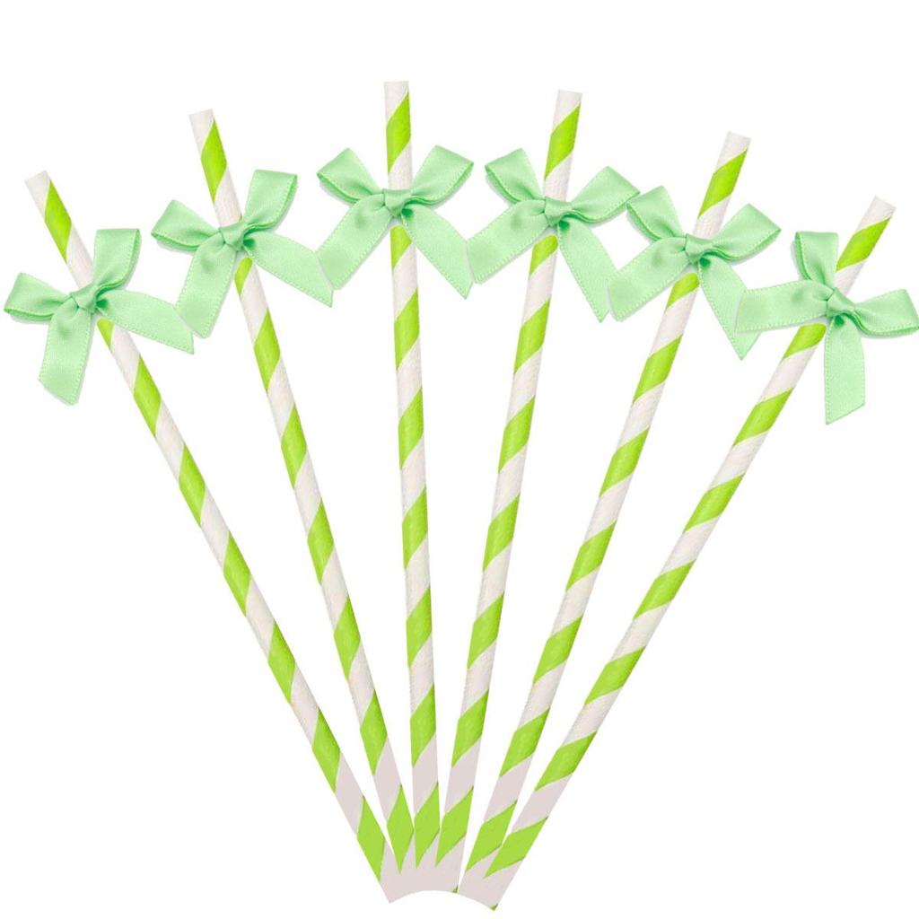 Kreatywne słomki papierowe z kokardką do dekoracji imprezowych i stylizacji stołu deserowego