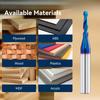 2 PCS CNC Router Bits 1/4inch Shank 1/8inch Cutting Dia Carbide Ball Nose End Mill with Nano Blue Coating for Side Milling End Milling, Finish
