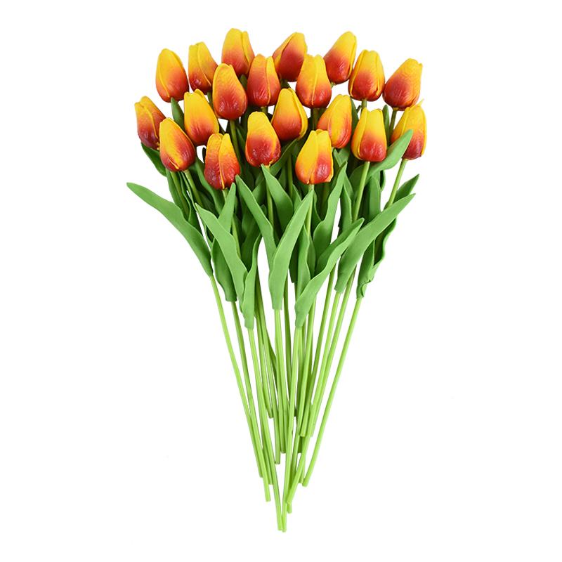 10 Heads Luxury Artificial Tulips Flowers White Real Touch Bouquet Foam Fake Flower Wedding Home Living Room Christmas Decoratio