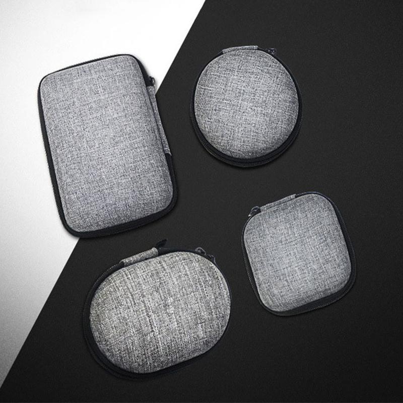 Mini Sacoche de Rangement Portable EVA Pochette Sac de Transport Fermeture Éclair Étui pour Écouteurs Airpod/Téléphone/Accessoires Câble de Charge