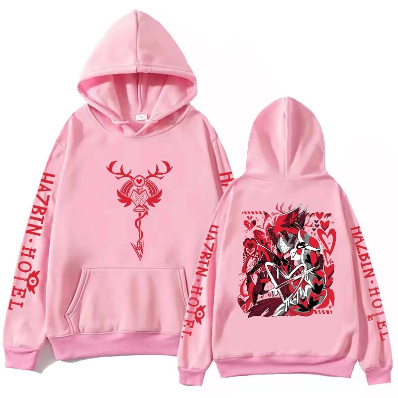 Hazbin Hotel Alastor En Charlie Grafische Print Hoodie Casual Harajuku Mode Pullover Hooded Sweatshirt Oversized Hoodies