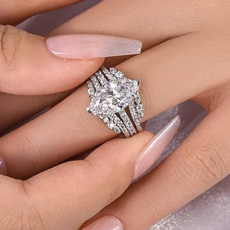 

Huitan 2Pcs/Set Women Copper Color Ring Simple Style Versatile Party Accessories Inlaid Bright CZ Charming Zircon for Wedding 6