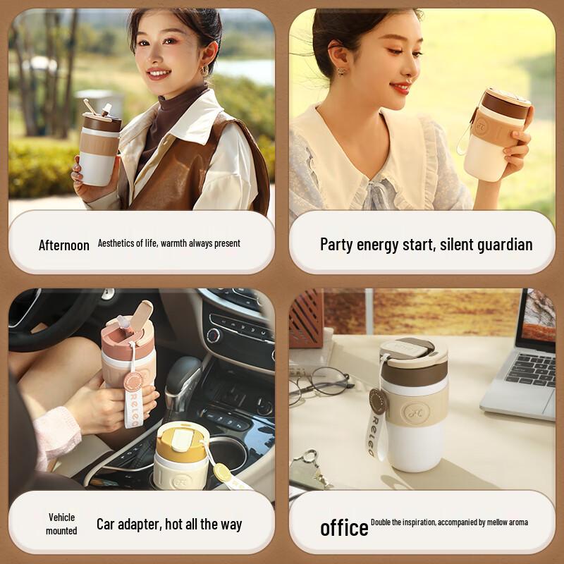 Wushengwu 400ml Portable Thermal Coffee & Water Straw Mug