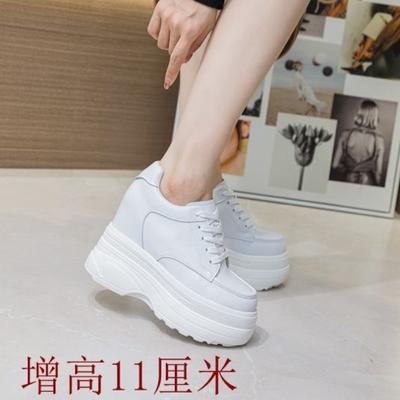 Fashion 11CM Wedge Pumps Autumn Genuine Leather Spring Spring Shoes Hidden Heels Moccasins Women Platform High Brand Female Shoes