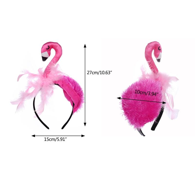 Cute Animals Stuffed Flamingo Hair Hoop Women Headband Makeup for Head Band for Photoshoot Christmas Hair Accessories