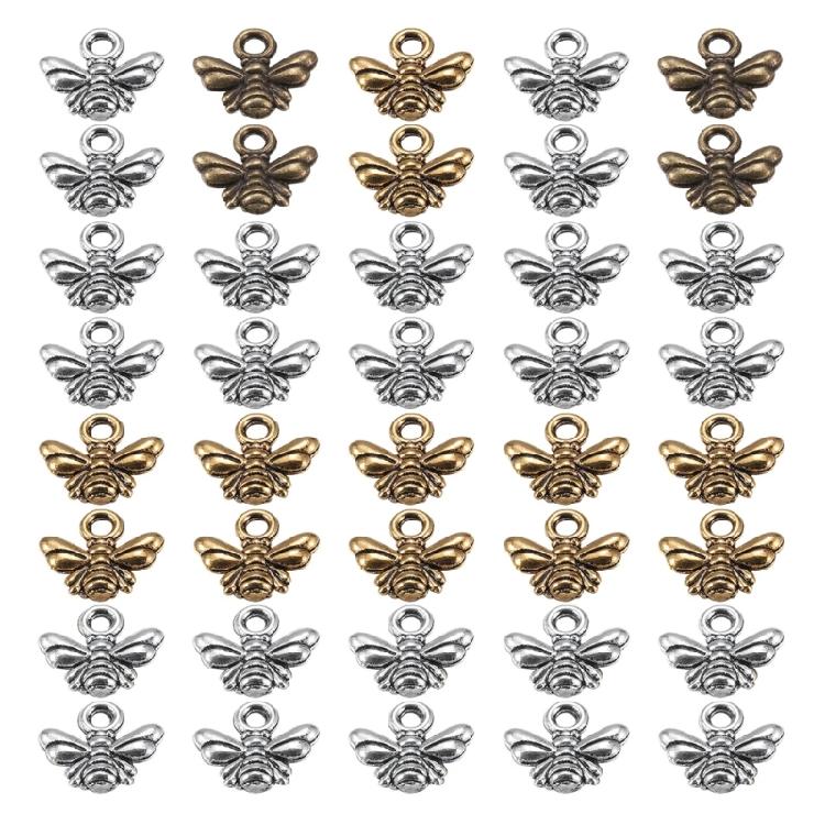 Pack of 40 Handmade Craft Pendants Bees Shaped Jewelry Making Supplies Ornament