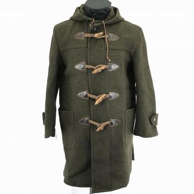VAN JACKET Wool Duffle Coat Toggle Buttons Dark Brown M(USED)