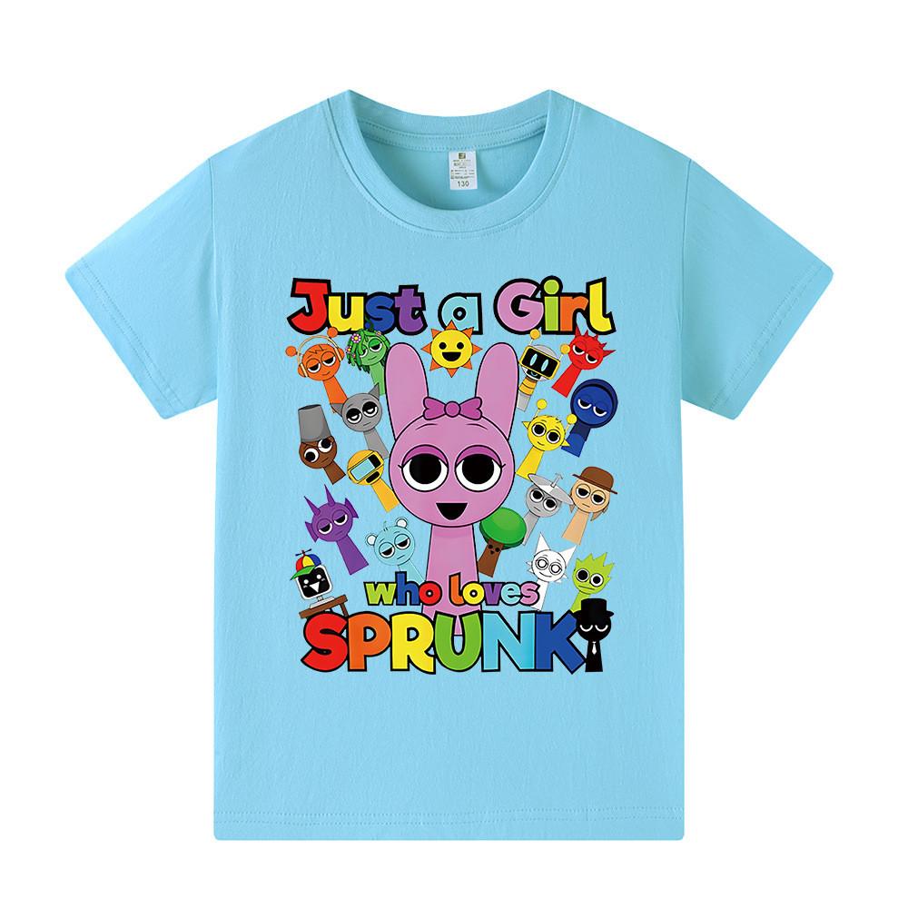 A1057 Kids Boys Girls Sprunki Casual Summer T-shirt