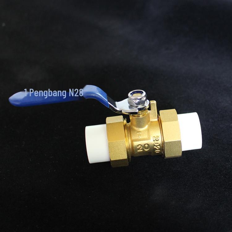 Pengbang Brass Double Union Ball Valve for PPR Water Pipe, 20mm & 25mm Fittings