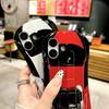 3D Car Shape Cool Glossy Phone Case For iPhone 16 Pro Max 15 Pro 14 13 12 11 Slim Hard PC Hybrid Silicone Soft Edge Shockproof Bracket Back Cover