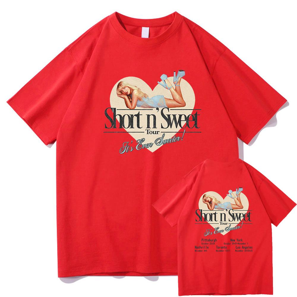 Letní krátké a sladké turné 2025 Tričko Sabrina Carpenter Lover Pánské/dámské oblečení Harajuku Letní topy Grafická trička Vintage