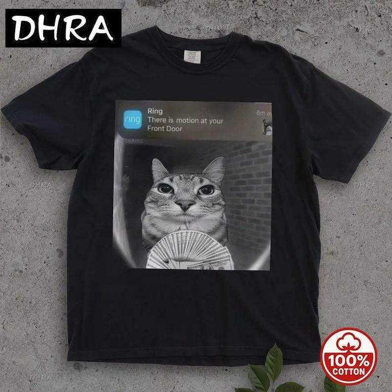 Ring Cat with Motion Meme Funny Cat Shirt Parody Funny Cat Meme Meme Shirts Shitpost Shirt Silly Shirts Cotton Oversized S