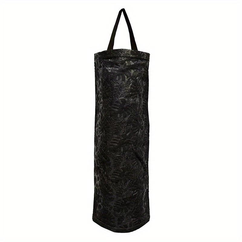 Convenient and Waterproof Wall-Mounted PVC Plastic Bag Storage Rack with Linen Texture Shopping Bag Dispenser - Easy Bottom Access
