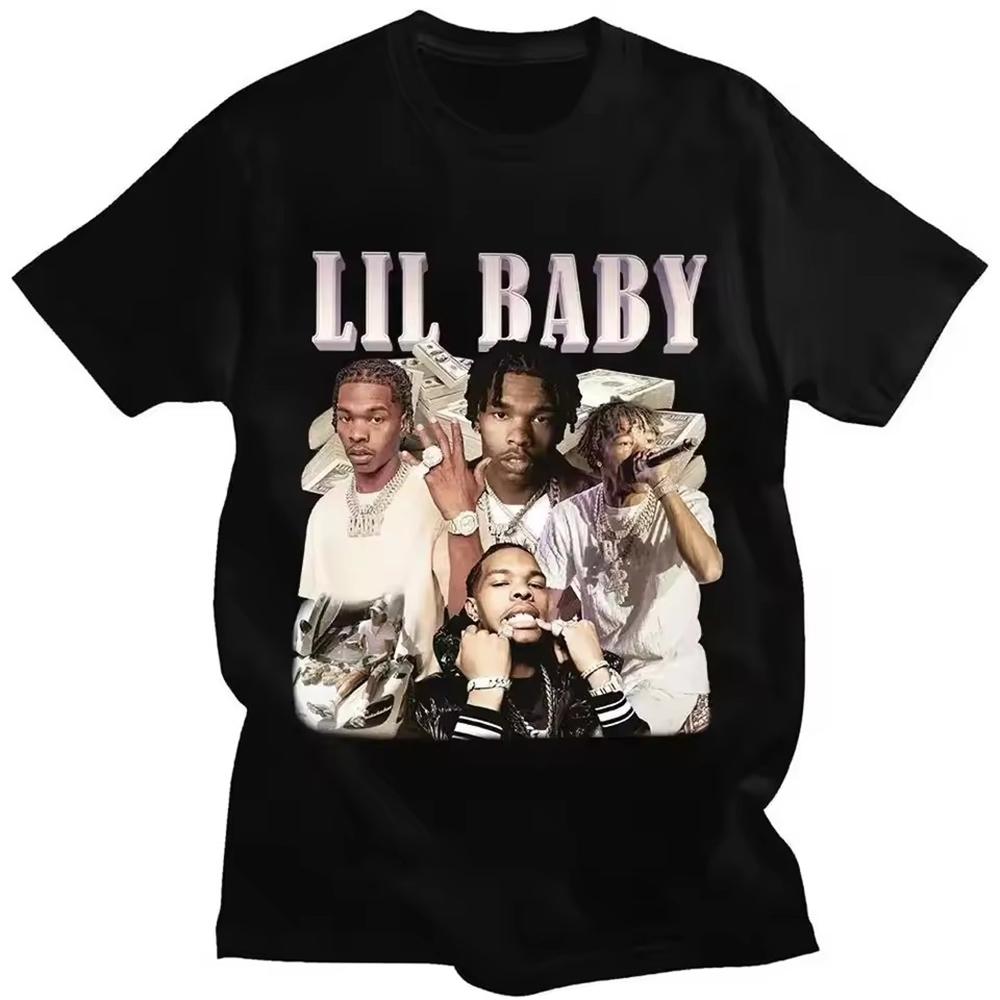 Hip Hop Rapper Lil Baby Graphic Print Unisex Clothing Tee Shirt Homme New Short Sleeve Round Neck Printing Pullover TShirt 50384