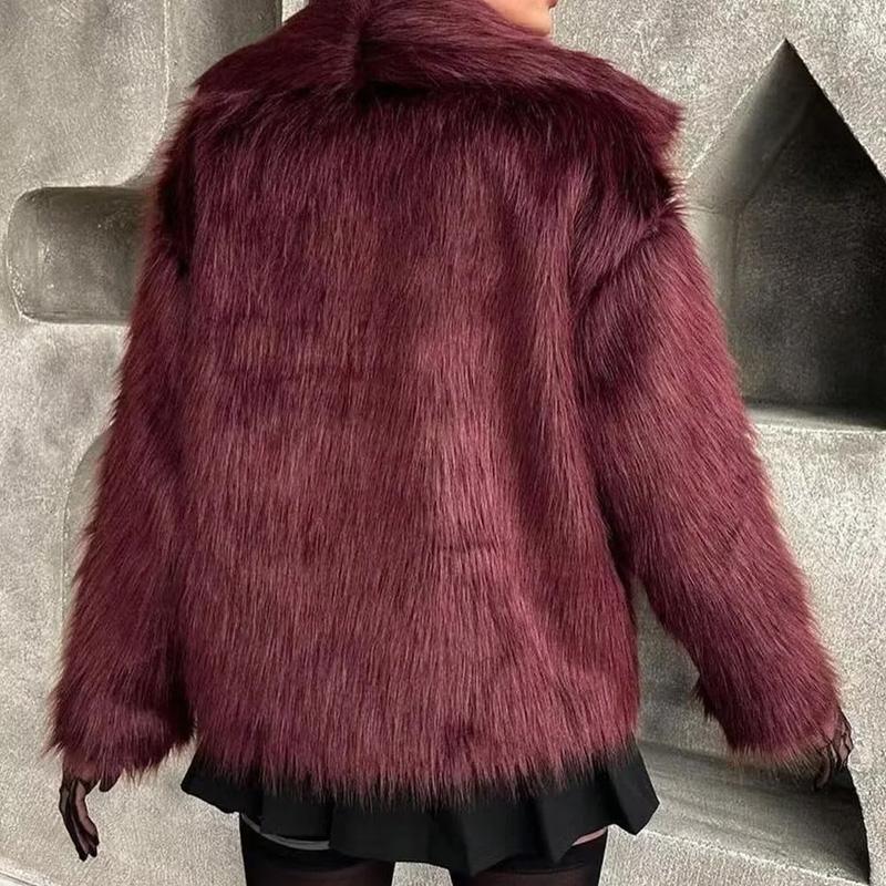 Woman Outerwears Cropped Faux Fur Coat Women Autumn Fluffy Plush Black Jacket Warm Winter Women's Coats Furry Solid Coats