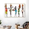 African Traditional Black Woman Oil Painting On Canvas Cuadros Posters and Prints Scandinavian Wall Art Picture Home Decoration