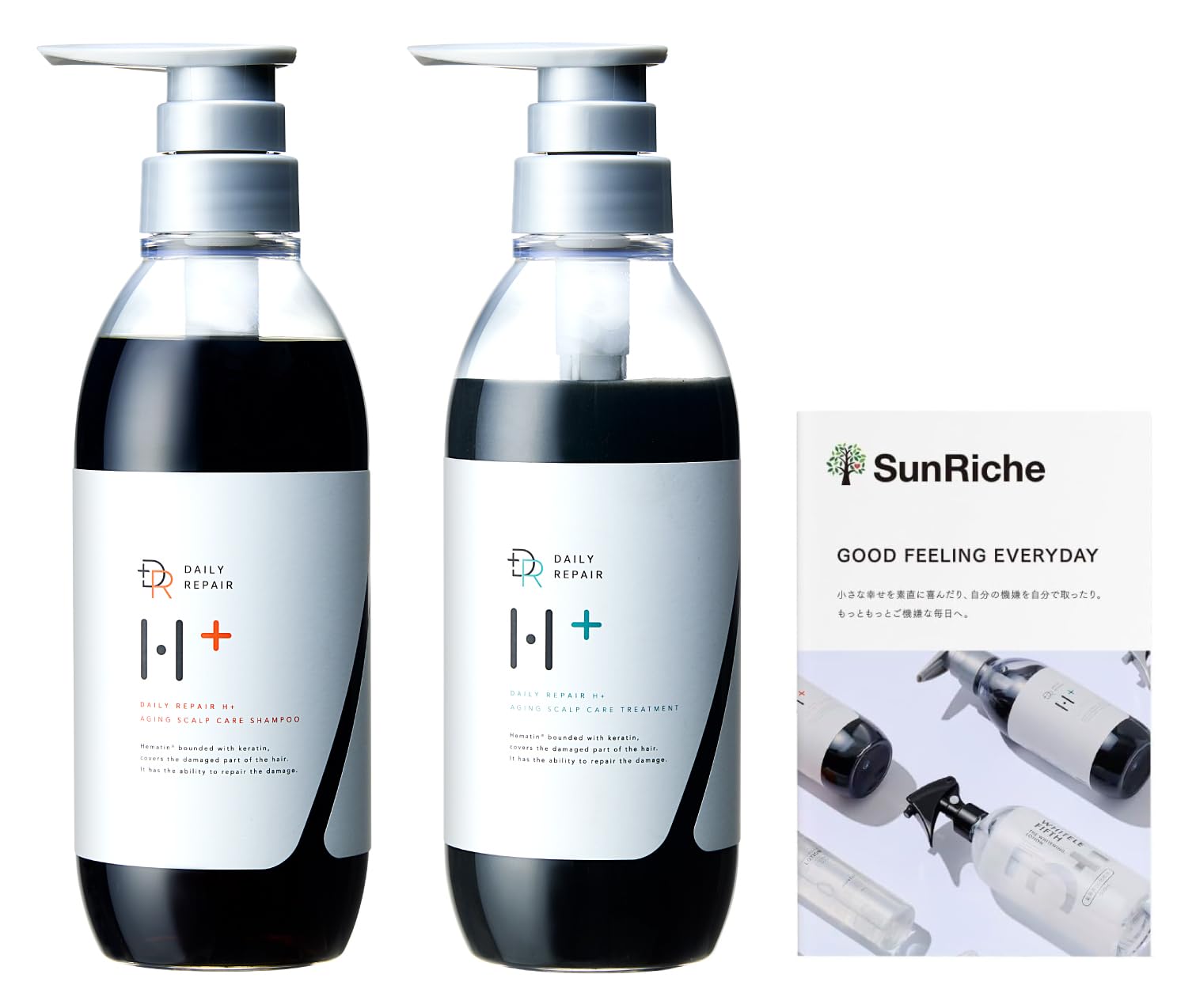 

Шампунь для кожи головы 400 мл Кондиционер 390 г Антивозрастной уход Повреждения Серийный номер в комплекте DRH+ и [Восстановление гематином] (Набор из 2 предметов) чёрный