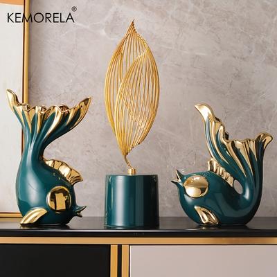 Keramikstatue, exquisite Wohndekoration, moderne abstrakte Kunststatue, Ornamente, Skulptur, Dekoration für den Tisch im Wohnzimmer