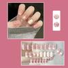 2025 Neueste 24 Stück/Set Nail Art Französisch Falsche Nägel Set mit Kleber ABS-Kunststoff - Einfache Kurze Nagelaufkleber