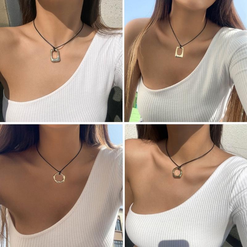 Pendant Chokers Chain Necklace Irregular Shaped Pendant Necklace Alloy Material Party Jewelry for Girls Women Gifts