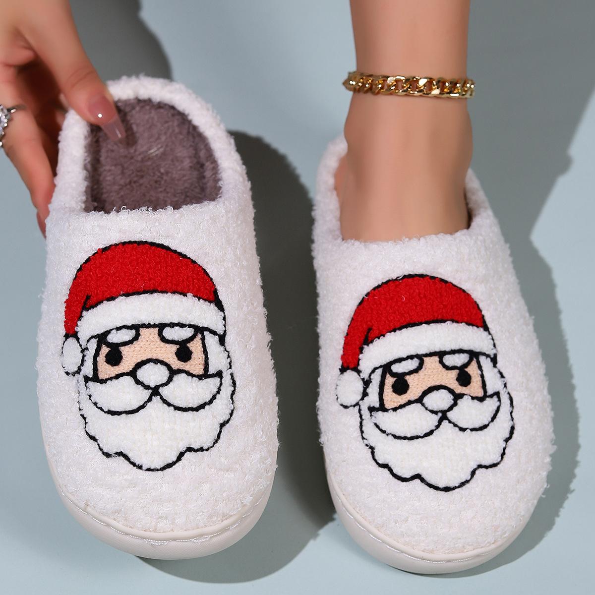 

Модные зимние теплые домашние хлопковые тапочки для пар, пушистые тапочки для дома, идеальные для Рождества 36-37