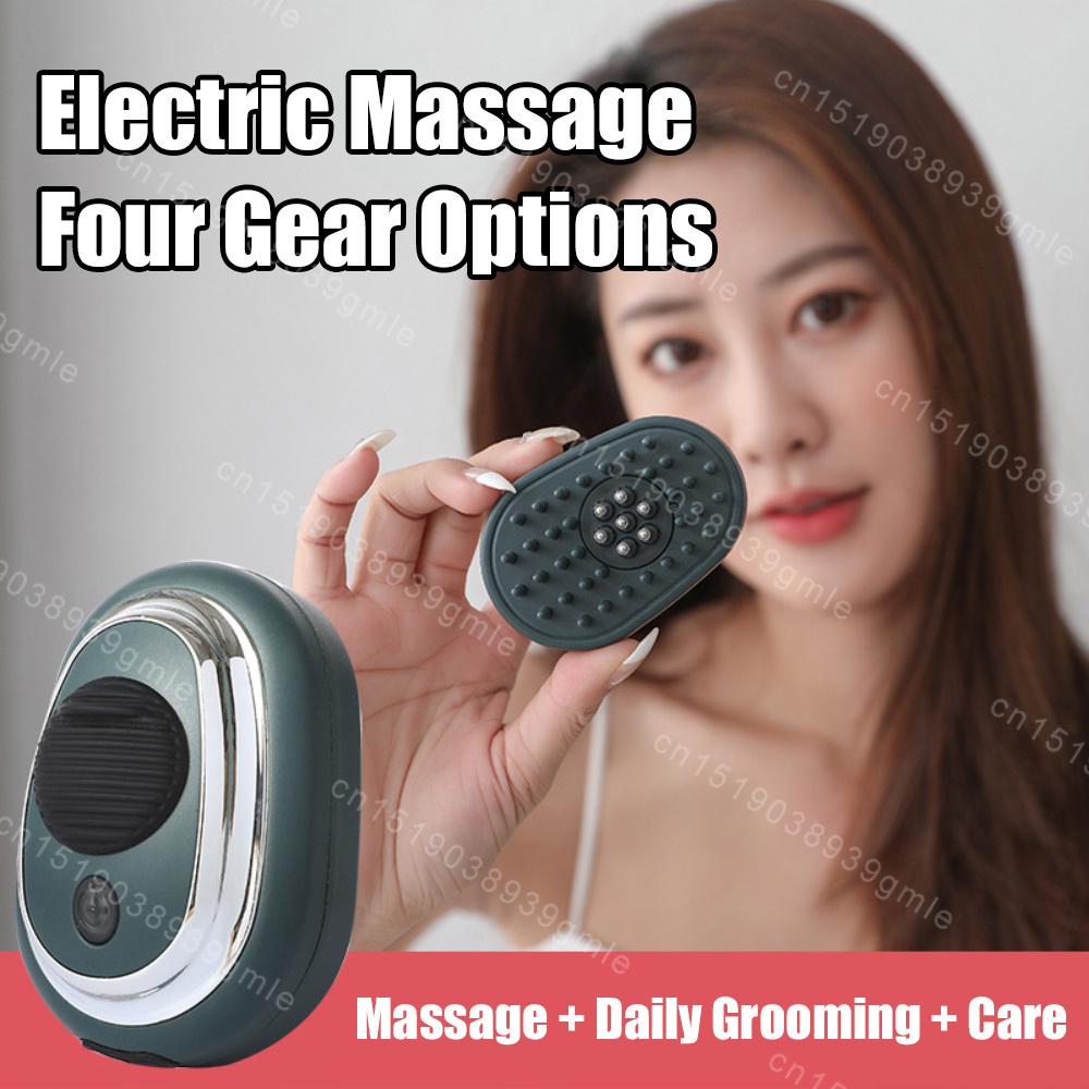 Electric Scalp Applicator Massager 4 Gears Adjustable Vibration Usb Rechargeable Hair Oil Comb Electric Scalp Massage Brush