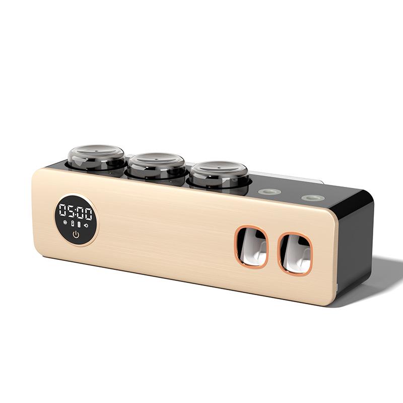 Rechargeable Wall-Mounted Toothbrush Holder & Dryer with Toothpaste Dispenser