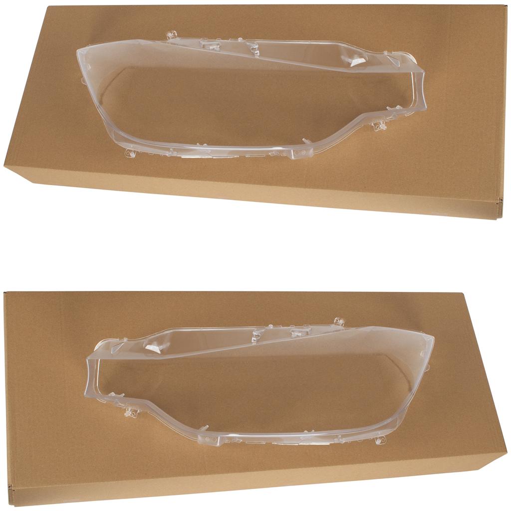 BMW 3 F30 F35 11-15 Headlight Lens Glass Left & Right 2 Pcs Set