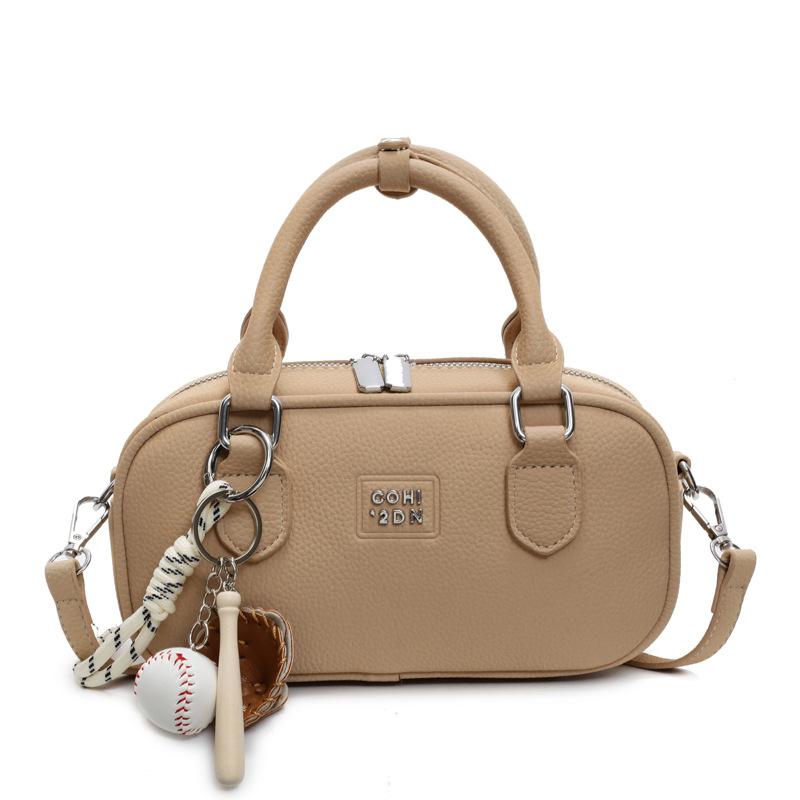 New Niche Lychee Pattern Portable Bowling Bag, High-end Temperament Versatile Messenger Women's Bag