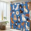 1Pc Cute Dog Print Shower Curtain For Pet Lovers - Soft Polyester Fabric, 70.8X70.8 Inches, Easy Install With 12 Hooks, Machine
