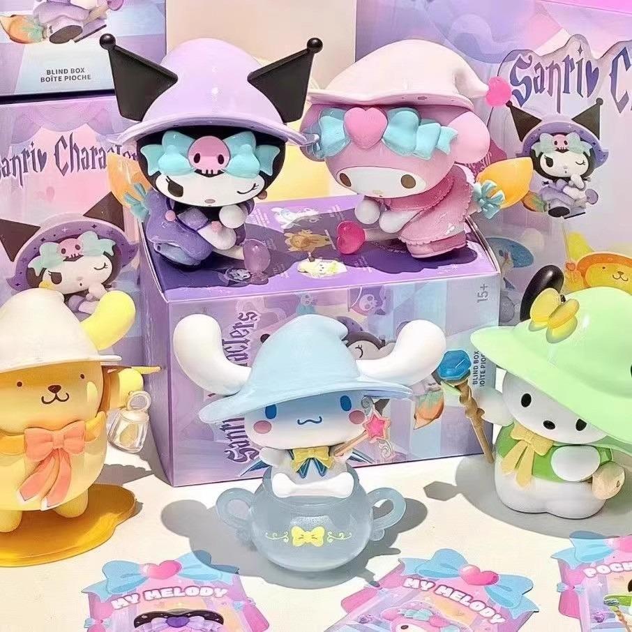 Sanrio Blind Box Cartoon Kuromi Doll Lucky Divination Anime Series Action Figure Model Doll Child Toy Desktop Decor Birthday Gif