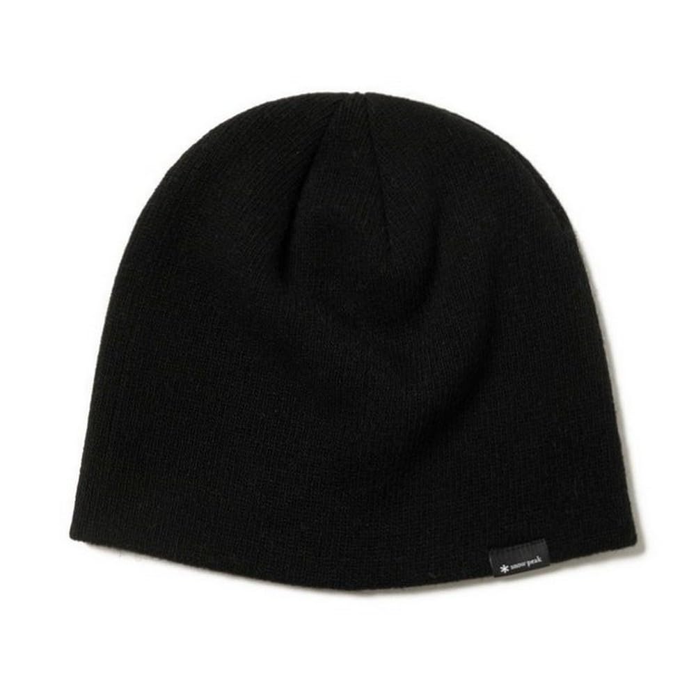 Snow Peak Washable Wool Knit Cap Headwear Cap Hat for Men and Black One AC-25AU007 Women,